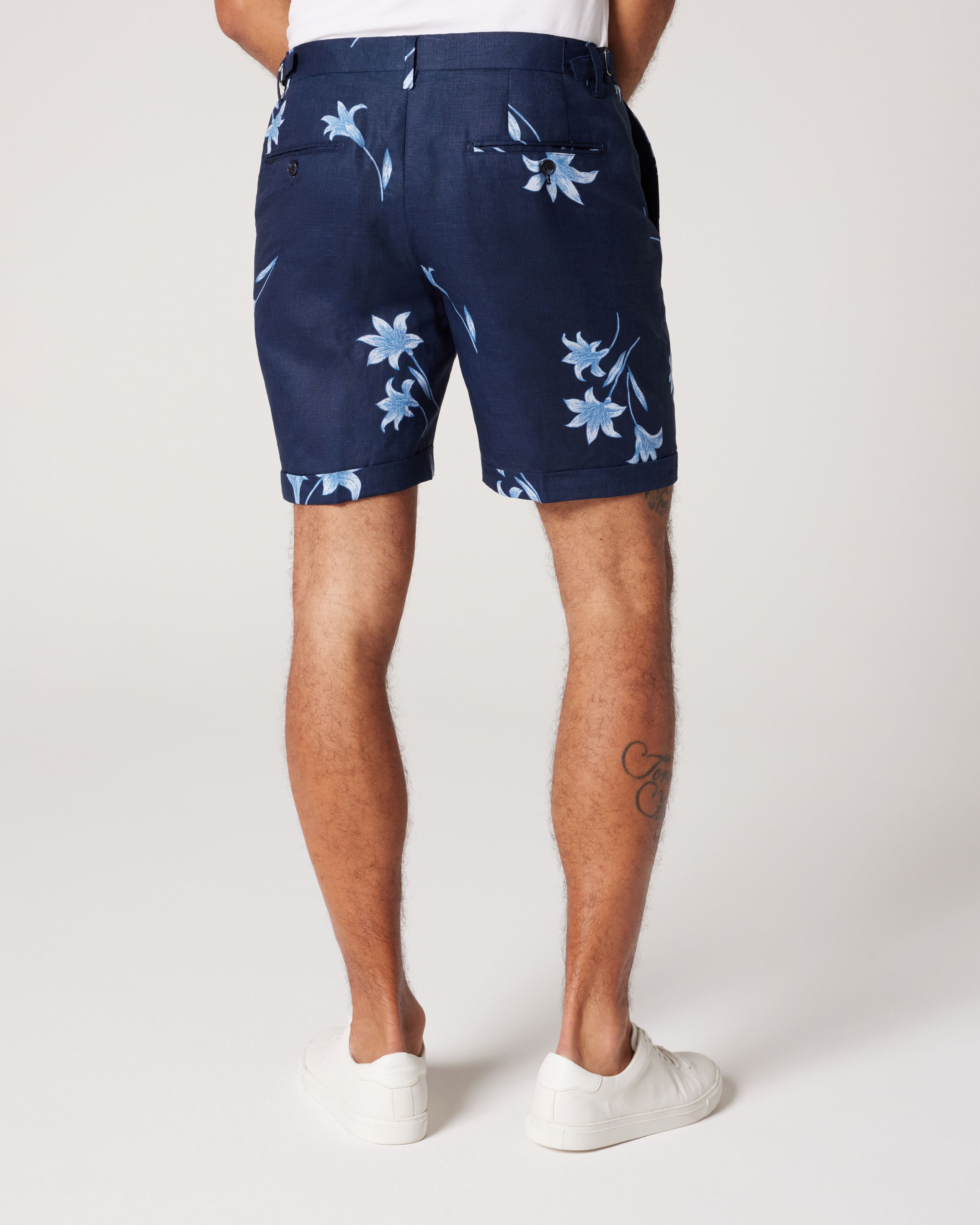 Navy blue tailored shorts store